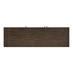 Bahut contemporain marron étain 152 cm, 3 armoires, étagères réglables