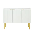 Buffet/Bahut 3 portes avec étagères réglables, 119 cm, blanc/noir