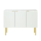 Buffet/Bahut 3 portes avec étagères réglables, 119 cm, blanc/noir