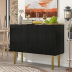 Buffet/Bahut 3 portes avec étagères réglables, 119 cm, blanc/noir