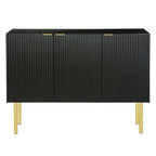 Buffet/Bahut 3 portes avec étagères réglables, 119 cm, blanc/noir