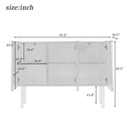 Buffet/Bahut 3 portes avec étagères réglables, 119 cm, blanc/noir