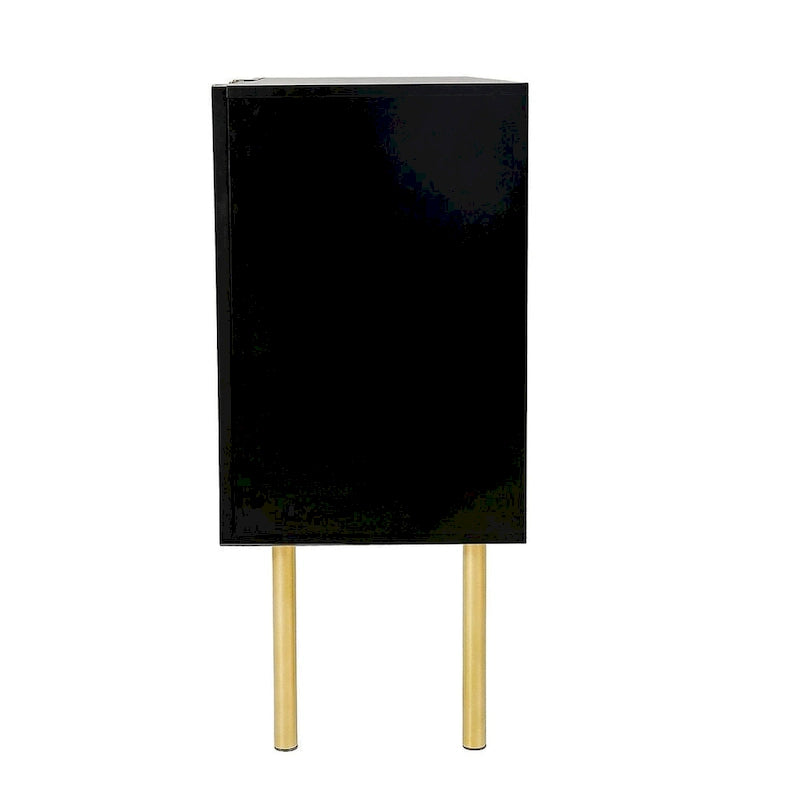 Buffet/Bahut 3 portes avec étagères réglables, 119 cm, blanc/noir