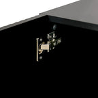 Buffet/Bahut 3 portes avec étagères réglables, 119 cm, blanc/noir