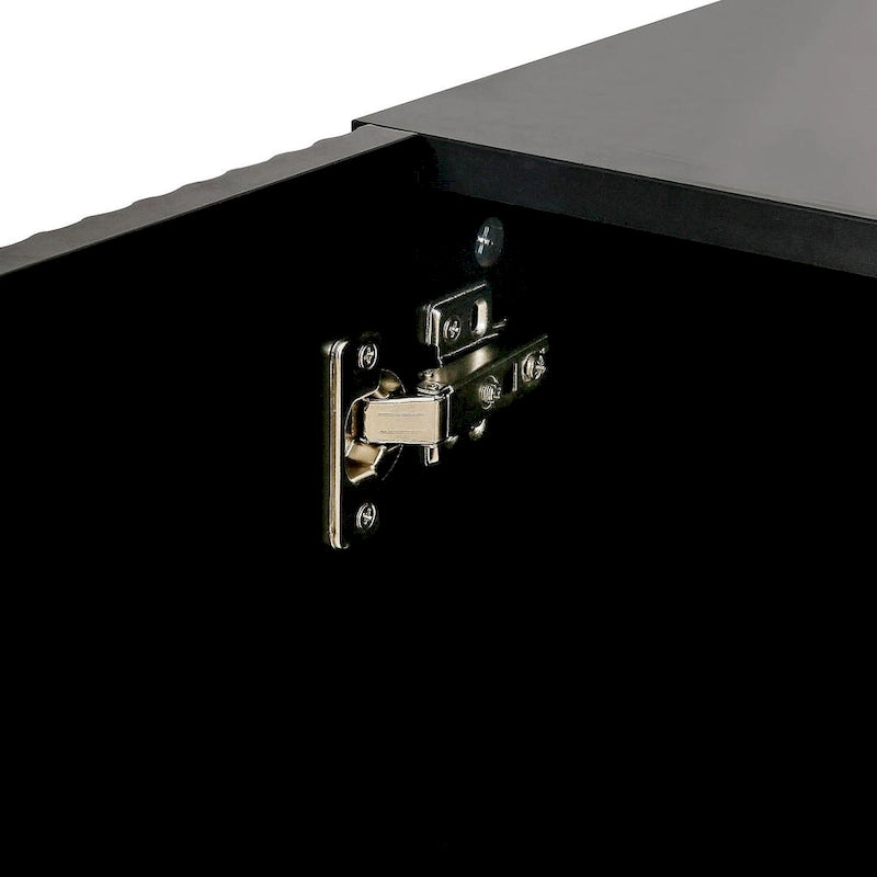 Buffet/Bahut 3 portes avec étagères réglables, 119 cm, blanc/noir