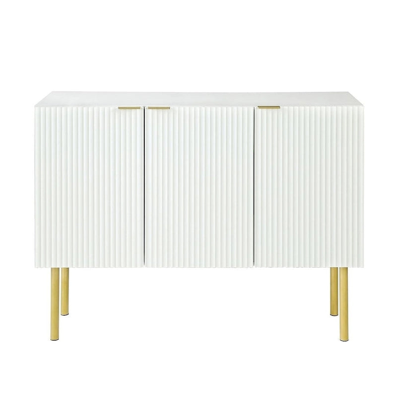 Buffet/Bahut 3 portes avec étagères réglables, 119 cm, blanc/noir