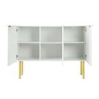Buffet/Bahut 3 portes avec étagères réglables, 119 cm, blanc/noir