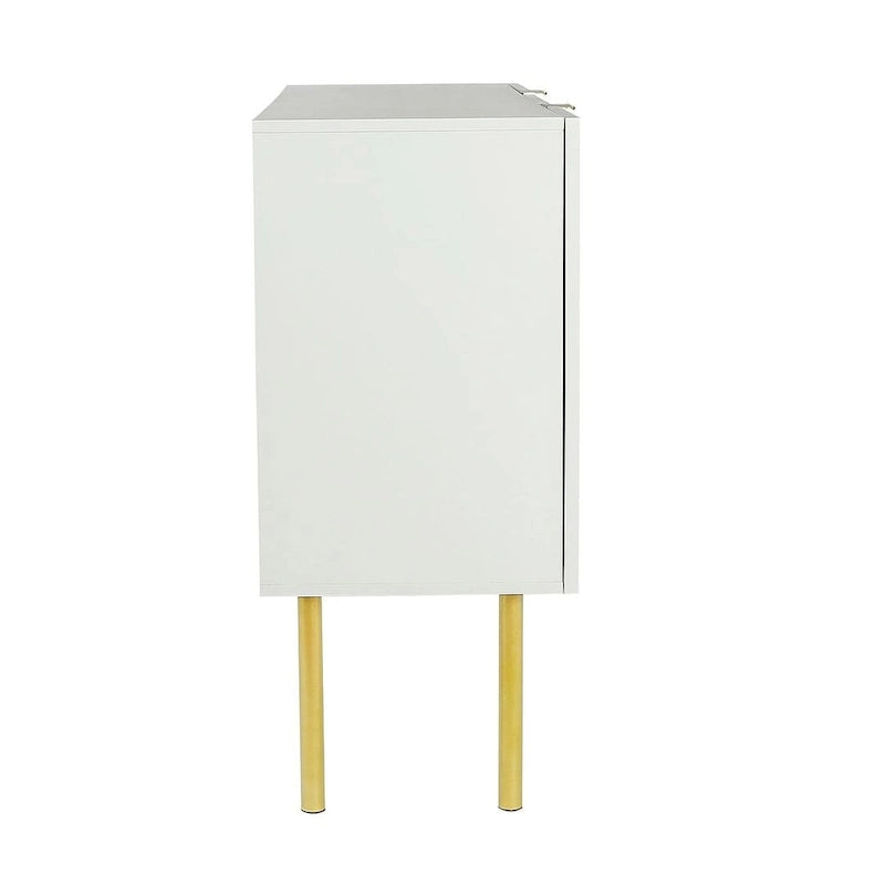 Buffet/Bahut 3 portes avec étagères réglables, 119 cm, blanc/noir