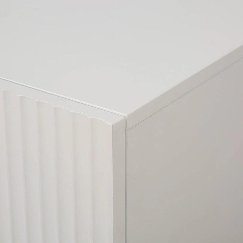 Buffet/Bahut 3 portes avec étagères réglables, 119 cm, blanc/noir
