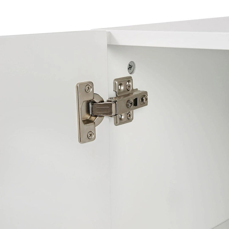 Buffet/Bahut 3 portes avec étagères réglables, 119 cm, blanc/noir