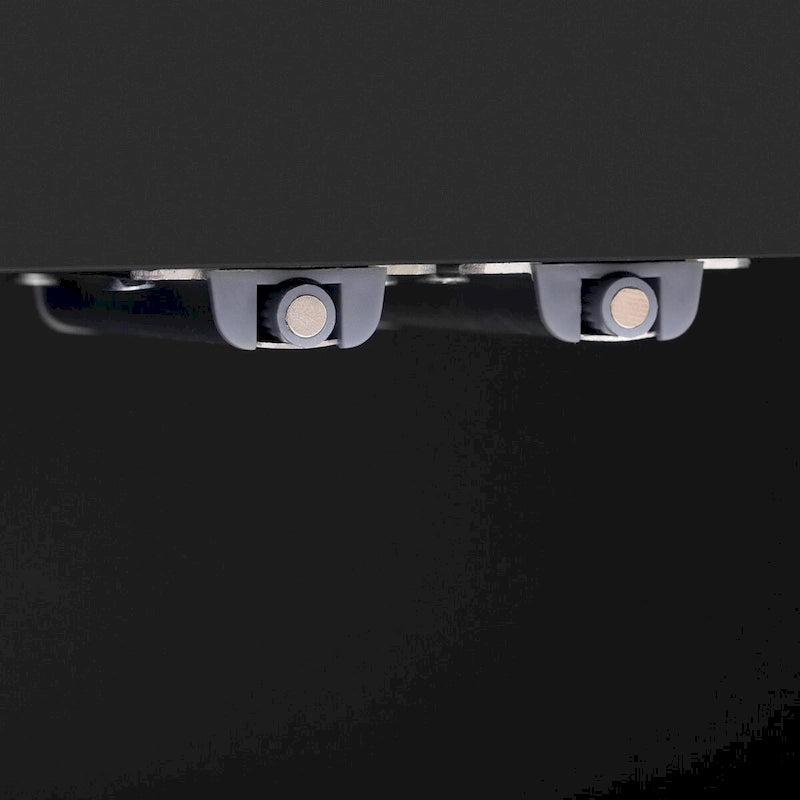 Buffet 4 portes à panneaux ondulés – Bleu marine / Blanc / Noir, Étagères réglables, Assemblage par 1 personne