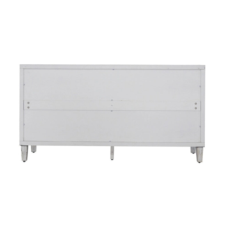 Buffet vaisselier blanc délavé à 4 portes – Assemblage par 1 personne