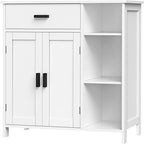 Meuble de rangement blanc à poser avec porte et 3 étagères, assemblage par une personne