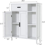 Meuble de rangement blanc à poser avec porte et 3 étagères, assemblage par une personne