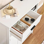 Meuble de rangement blanc à poser avec porte et 3 étagères, assemblage par une personne