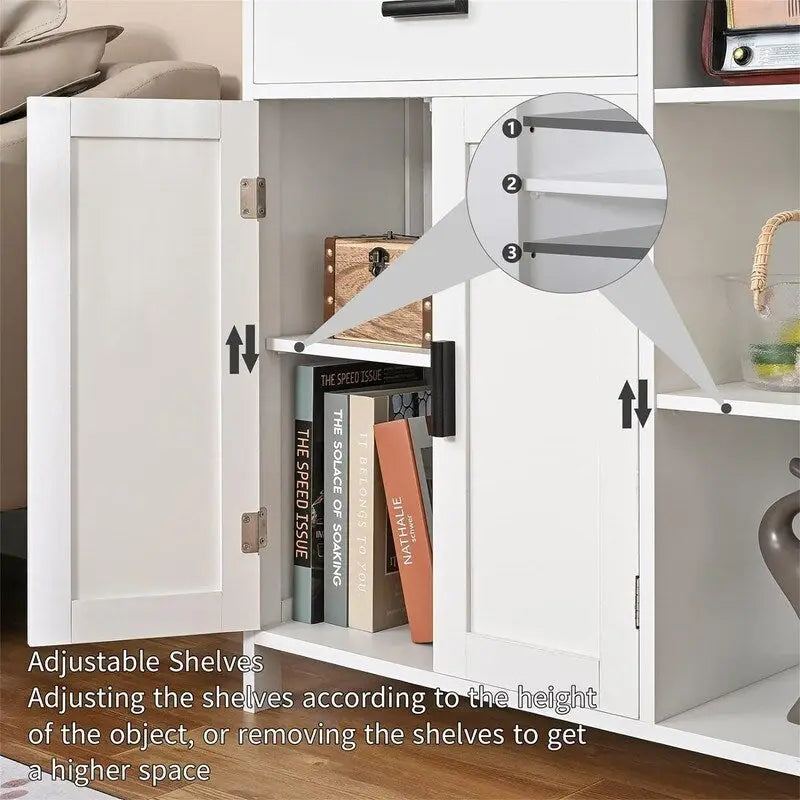 Meuble de rangement blanc à poser avec porte et 3 étagères, assemblage par une personne
