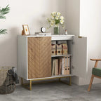 Bahut commode chevrons blanc