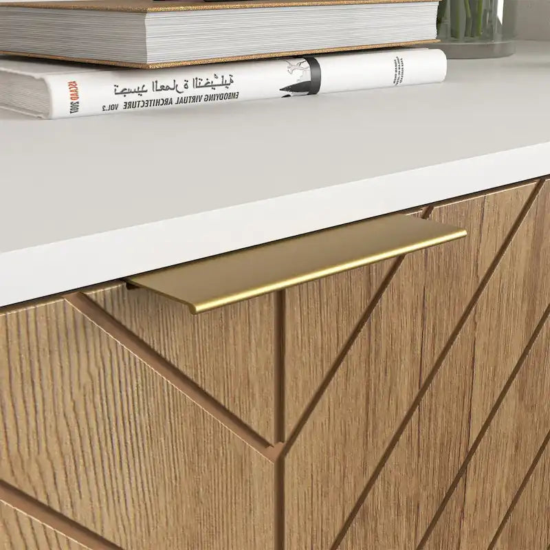 Bahut commode chevrons blanc