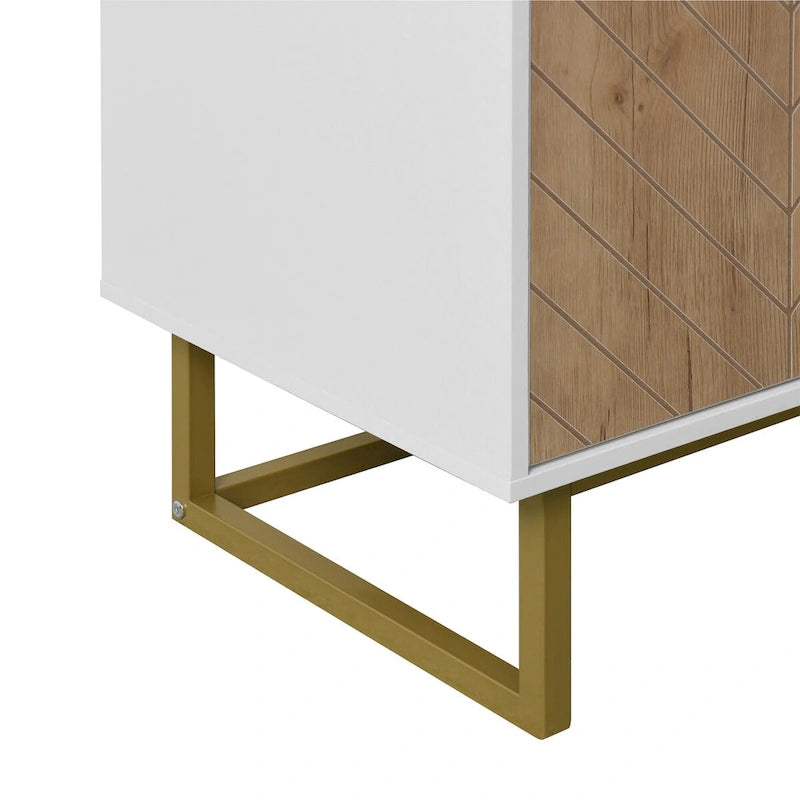 Bahut commode chevrons blanc