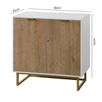 Bahut commode chevrons blanc
