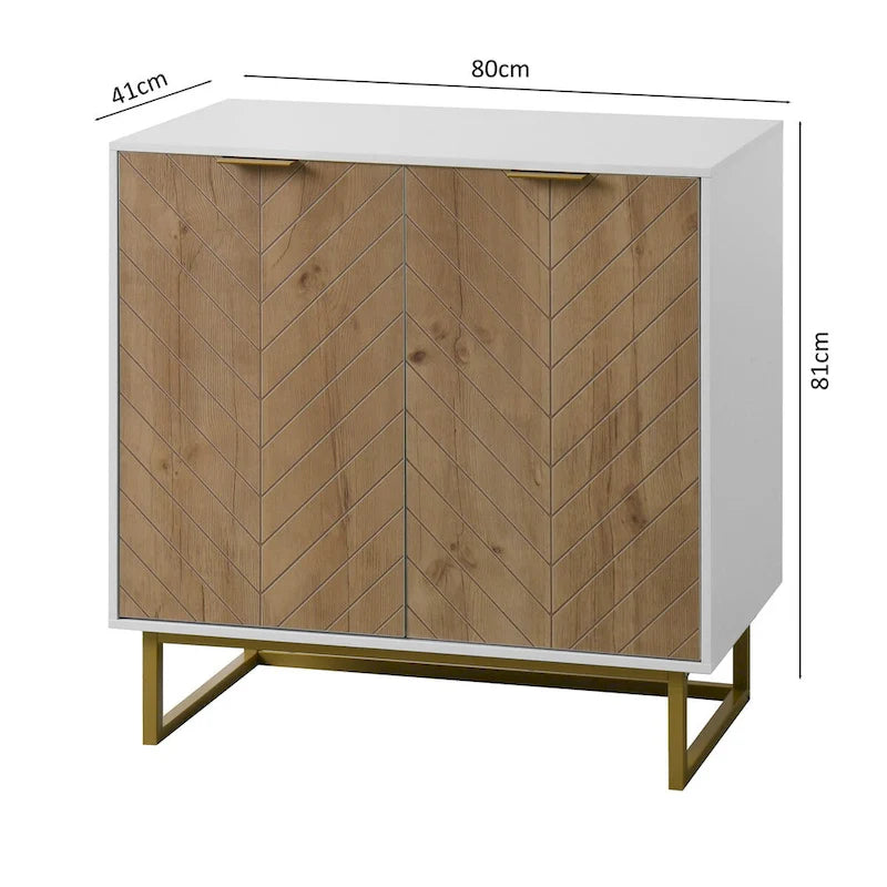 Bahut commode chevrons blanc