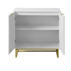 Bahut commode chevrons blanc