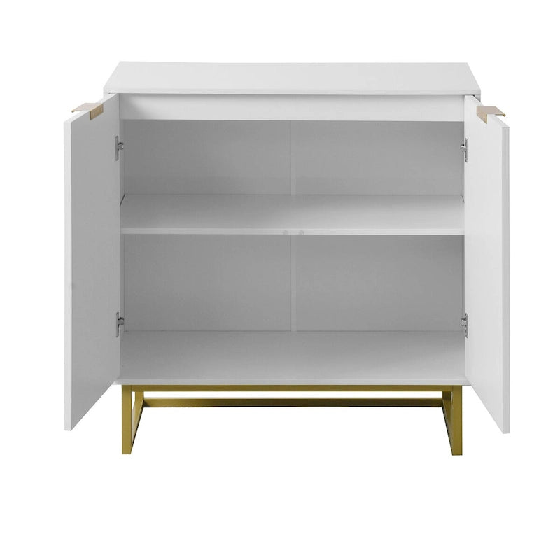 Bahut commode chevrons blanc