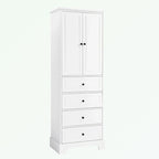 Armoire de rangement blanc/noir — 2 portes et 4 tiroirs