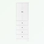 Armoire de rangement blanc/noir — 2 portes et 4 tiroirs