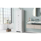 Armoire de rangement blanc/noir — 2 portes et 4 tiroirs