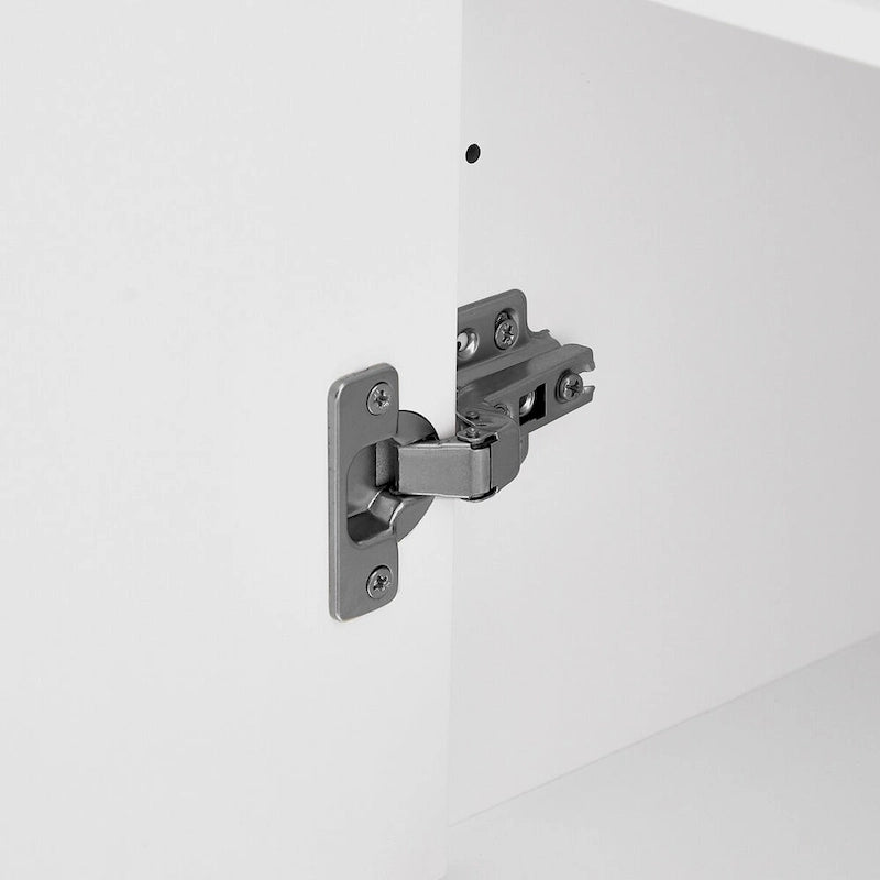 Armoire de rangement blanc/noir — 2 portes et 4 tiroirs