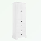 Armoire de rangement blanc/noir — 2 portes et 4 tiroirs