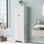 Armoire de rangement blanc/noir — 2 portes et 4 tiroirs