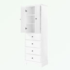 Armoire de rangement blanc/noir — 2 portes et 4 tiroirs