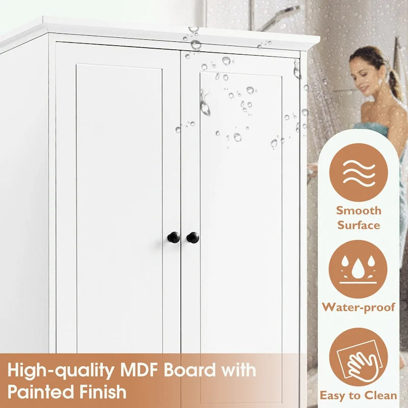 Armoire de rangement blanc/noir — 2 portes et 4 tiroirs