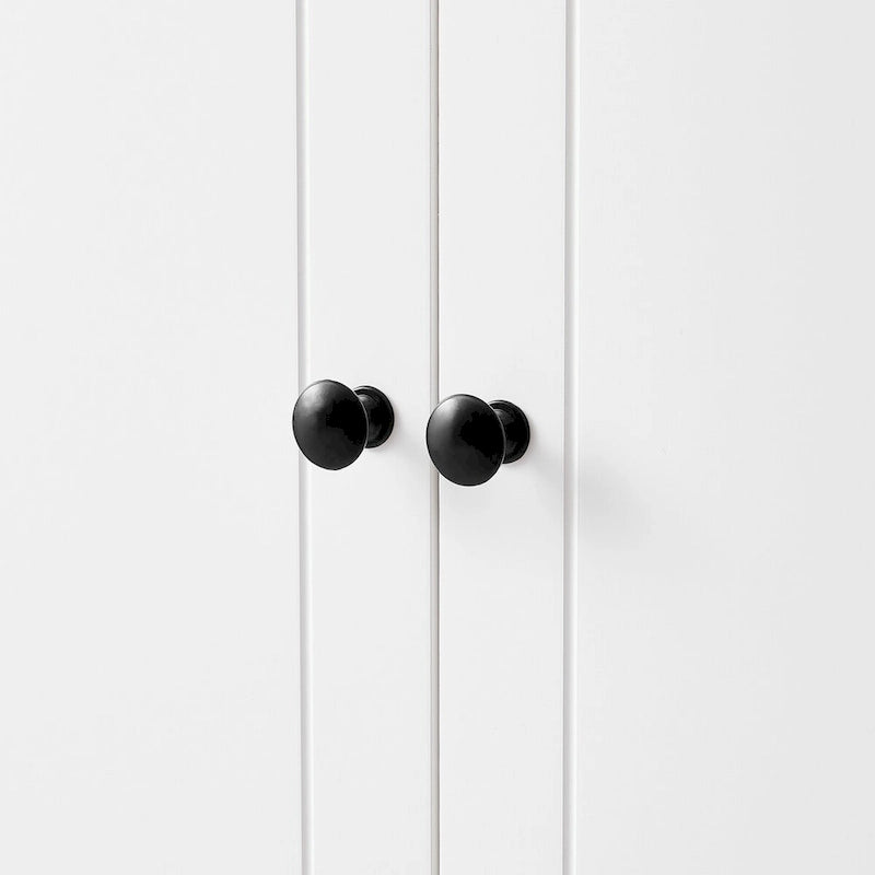 Armoire de rangement blanc/noir — 2 portes et 4 tiroirs