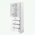 Armoire de rangement blanc/noir — 2 portes et 4 tiroirs