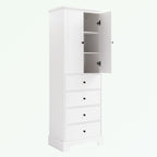 Armoire de rangement blanc/noir — 2 portes et 4 tiroirs