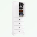 Armoire de rangement blanc/noir — 2 portes et 4 tiroirs