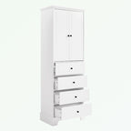 Armoire de rangement blanc/noir — 2 portes et 4 tiroirs