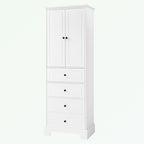 Armoire de rangement blanc/noir — 2 portes et 4 tiroirs