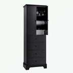 Armoire de rangement blanc/noir — 2 portes et 4 tiroirs