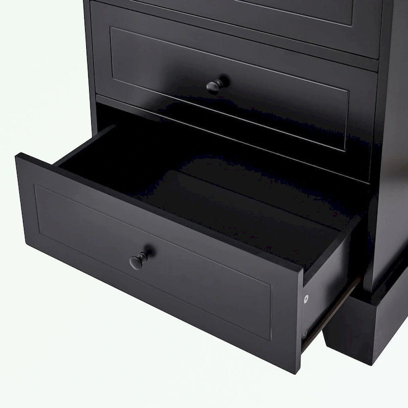 Armoire de rangement blanc/noir — 2 portes et 4 tiroirs