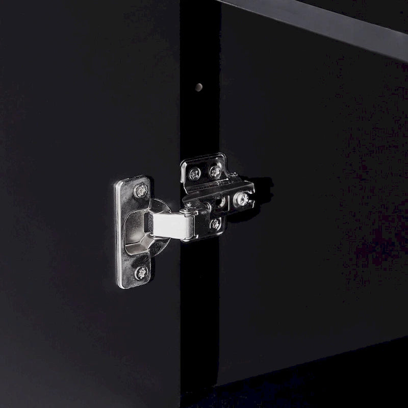 Armoire de rangement blanc/noir — 2 portes et 4 tiroirs