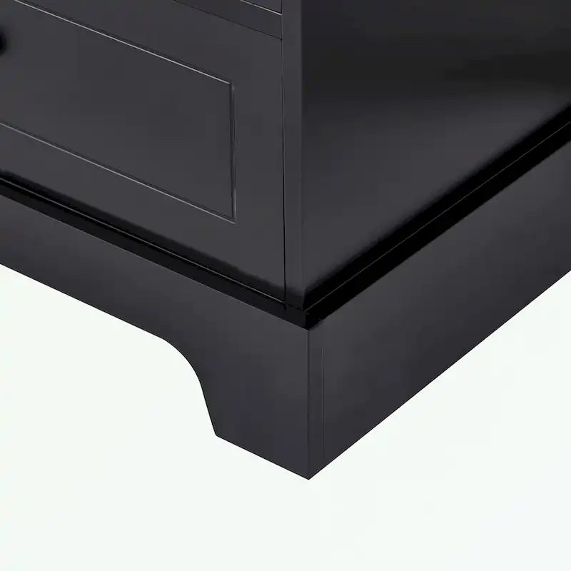 Armoire de rangement blanc/noir — 2 portes et 4 tiroirs