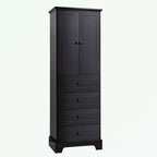 Armoire de rangement blanc/noir — 2 portes et 4 tiroirs
