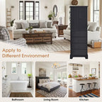 Armoire de rangement blanc/noir — 2 portes et 4 tiroirs