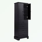Armoire de rangement blanc/noir — 2 portes et 4 tiroirs