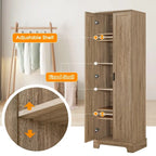 Armoire de rangement à 5 étagères à deux portes, blanc/marron