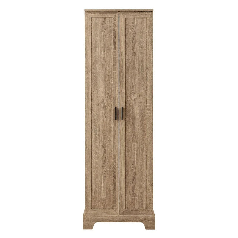 Armoire de rangement à 5 étagères à deux portes, blanc/marron